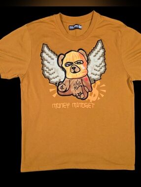 Rebel Minds Money Mindset T-Shirt Bear Streetwear Textured Hustle Adult Large